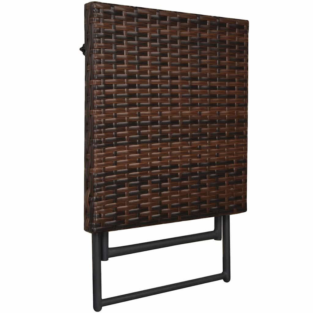vidaXL 3-delige Loungeset inklapbaar poly rattan grijs