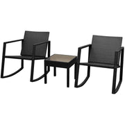 vidaXL 3-delige Bistroset poly rattan zwart