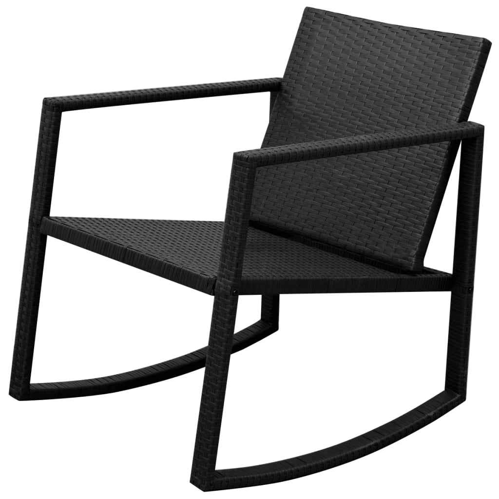 vidaXL 3-delige Bistroset poly rattan zwart