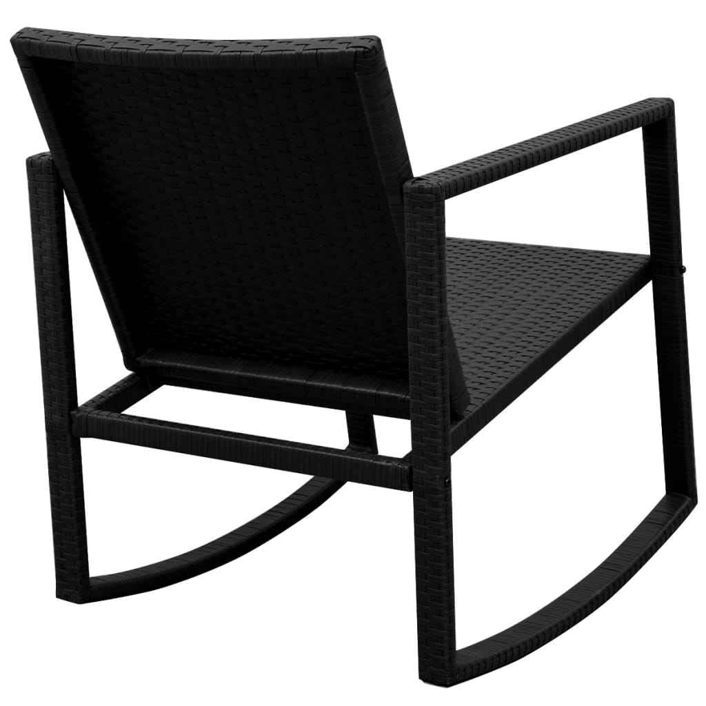 vidaXL 3-delige Bistroset poly rattan zwart