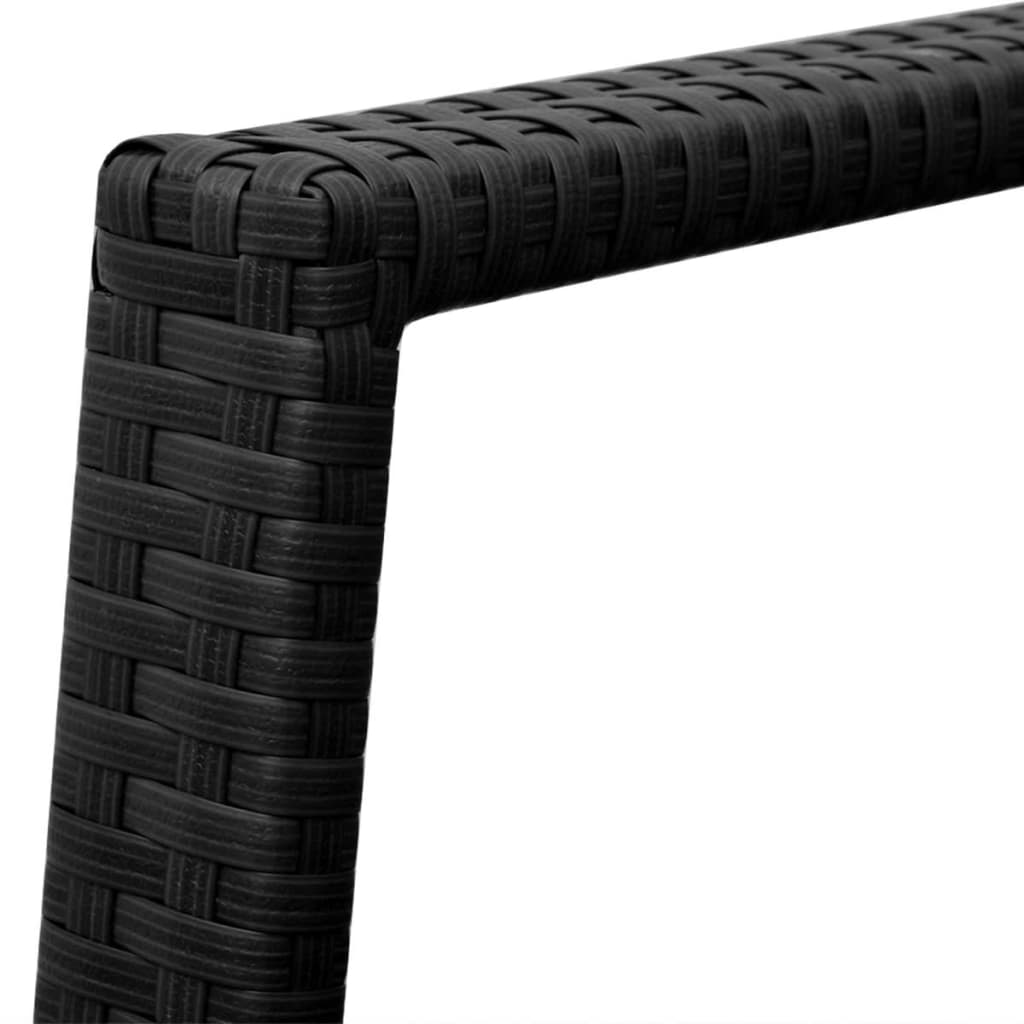 vidaXL 3-delige Bistroset poly rattan zwart