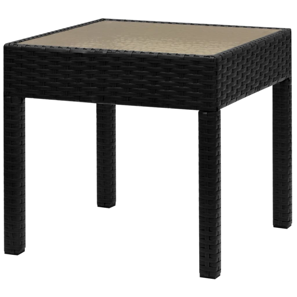 vidaXL 3-delige Bistroset poly rattan zwart
