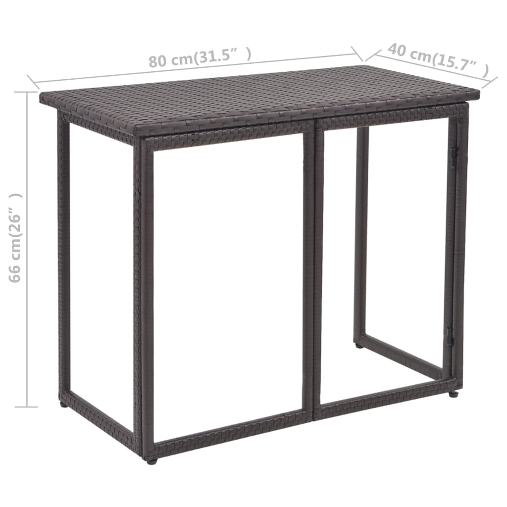 vidaXL 5-delige Tuinset staal poly rattan bruin
