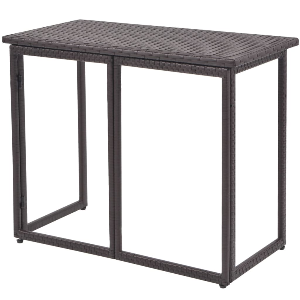 vidaXL 5-delige Tuinset staal poly rattan bruin