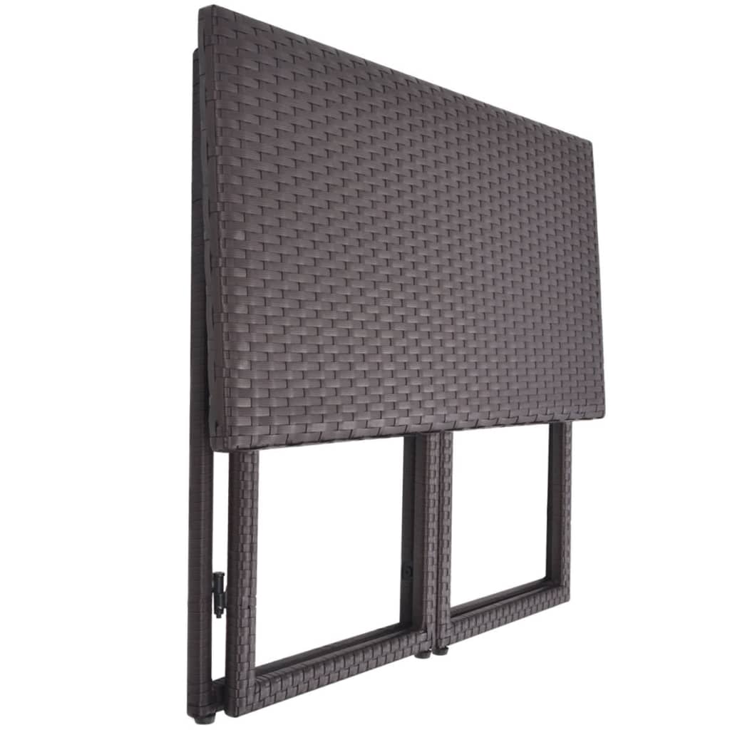 vidaXL 5-delige Tuinset staal poly rattan bruin