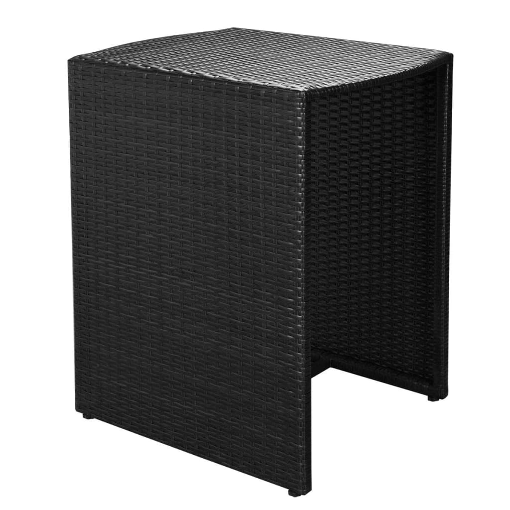 vidaXL 3-delige Bistroset met kussens poly rattan bruin