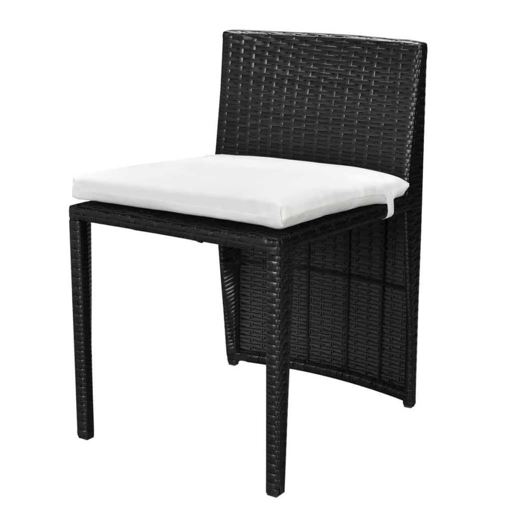 vidaXL 3-delige Bistroset met kussens poly rattan bruin