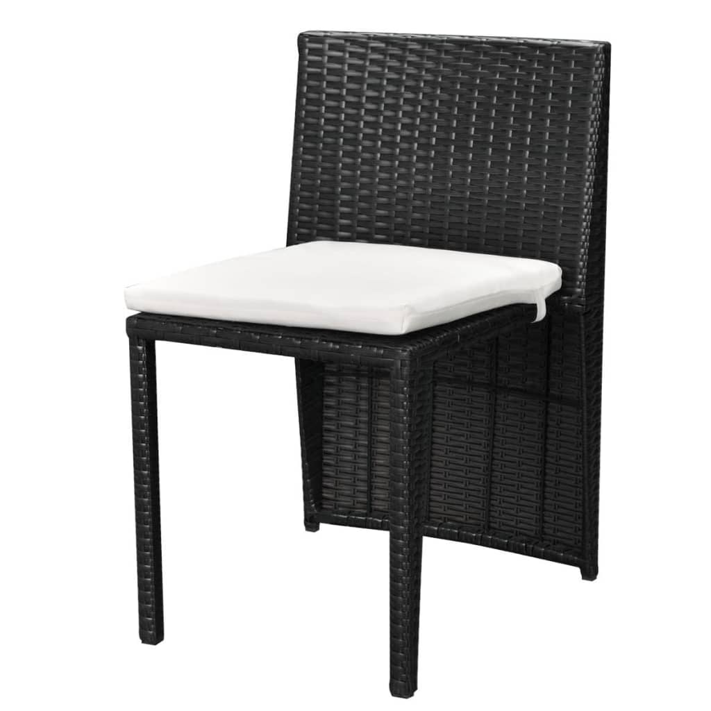 vidaXL 3-delige Bistroset met kussens poly rattan bruin