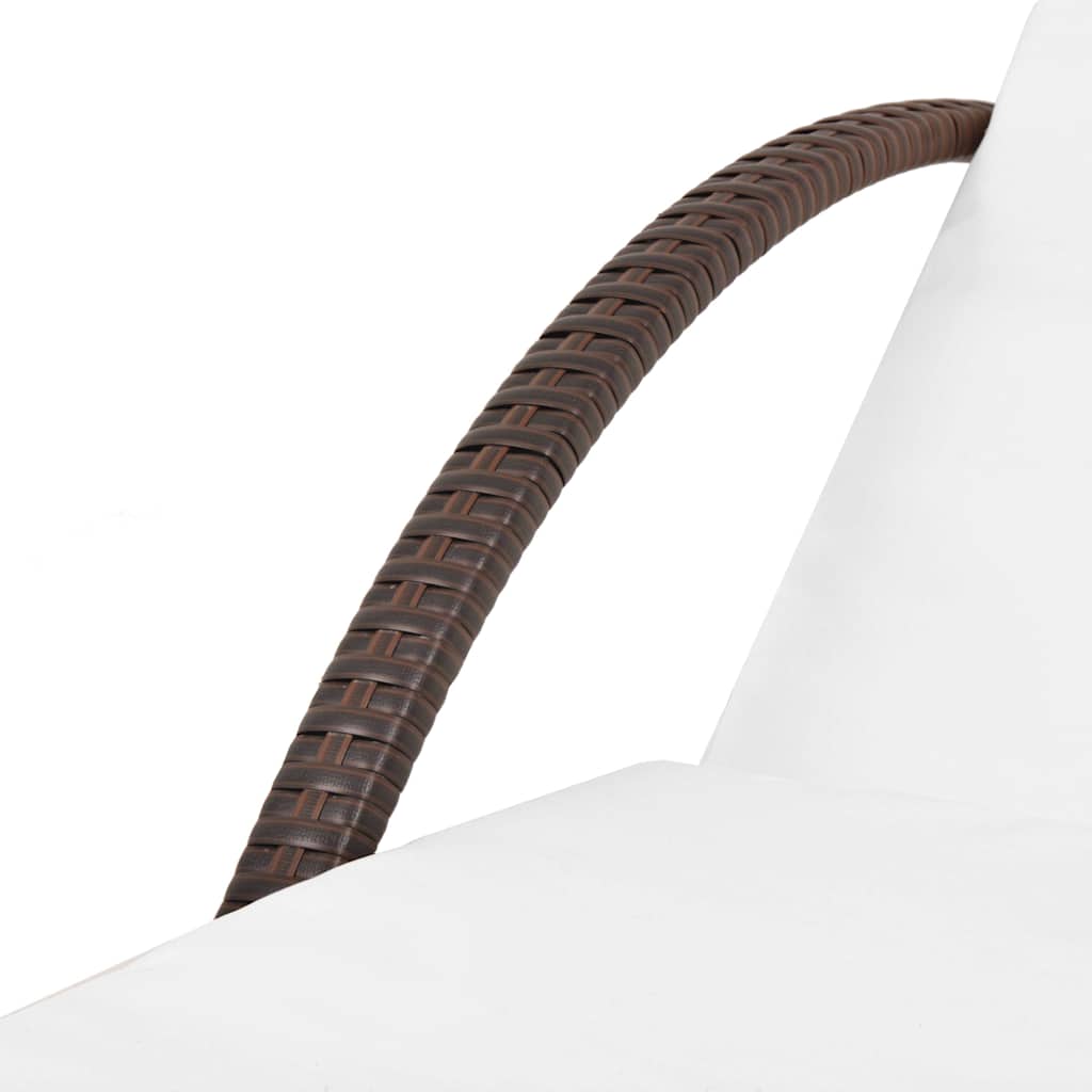 vidaXL Ligbed met kussen poly rattan zwart