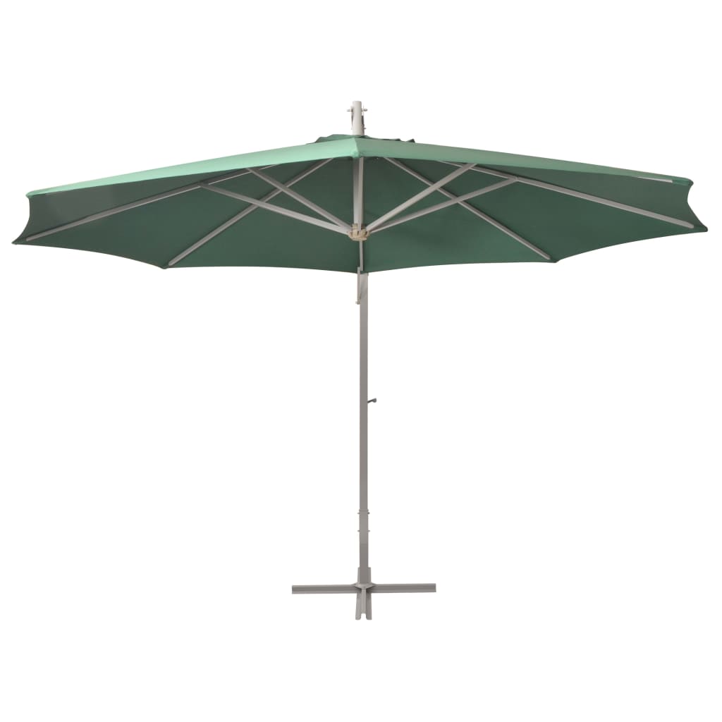 vidaXL Zweefparasol met aluminium paal 350 cm groen