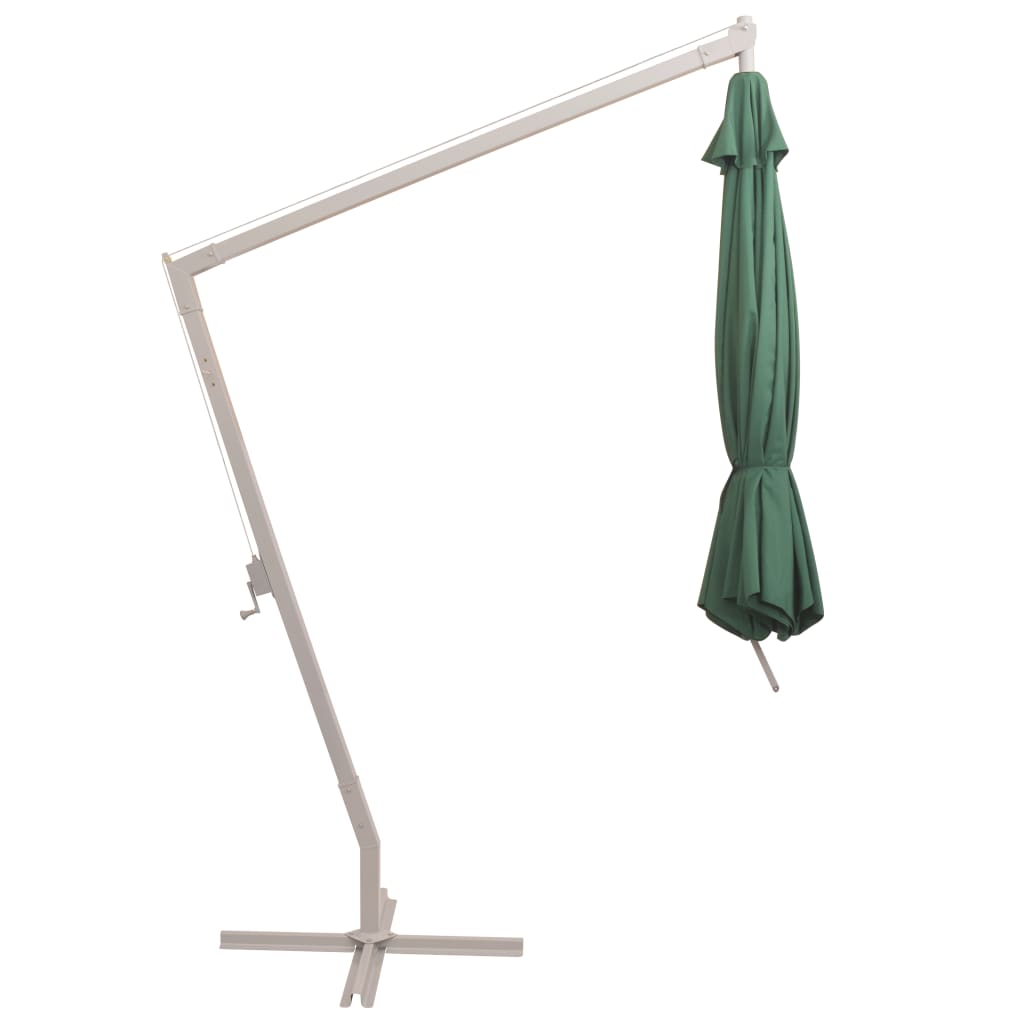 vidaXL Zweefparasol met aluminium paal 350 cm groen