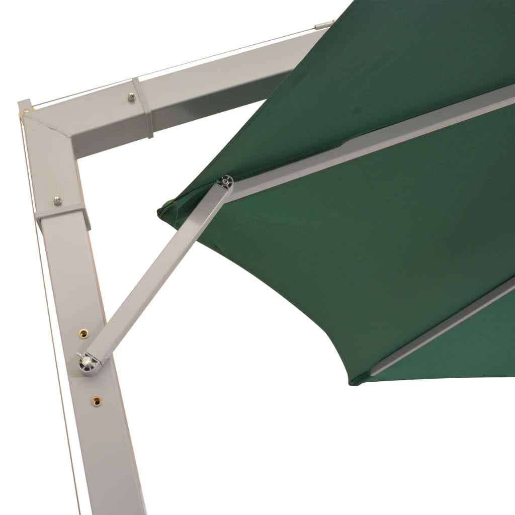 vidaXL Zweefparasol met aluminium paal 350 cm groen