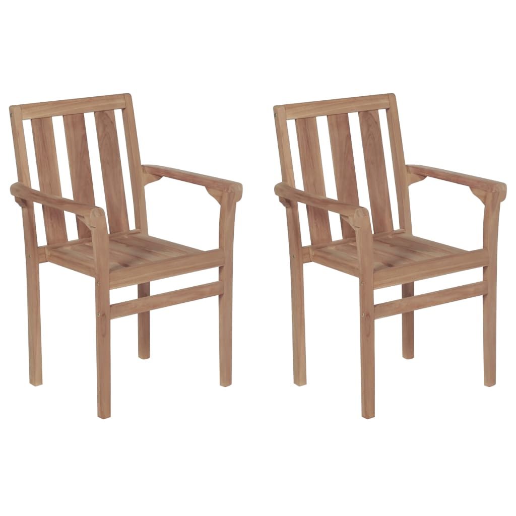 vidaXL Tuinstoelen 4 st stapelbaar massief teakhout - Aashly