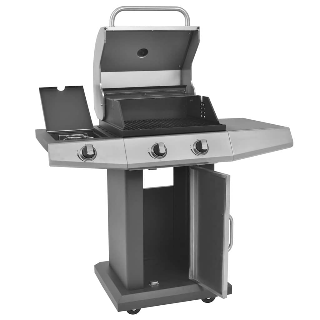 vidaXL Gas Barbecue Grill Zilver Roestvrij staal