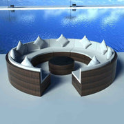vidaXL 10-delige Loungeset met kussens poly rattan bruin
