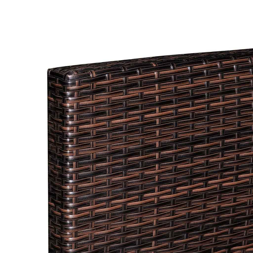 vidaXL 10-delige Loungeset met kussens poly rattan bruin