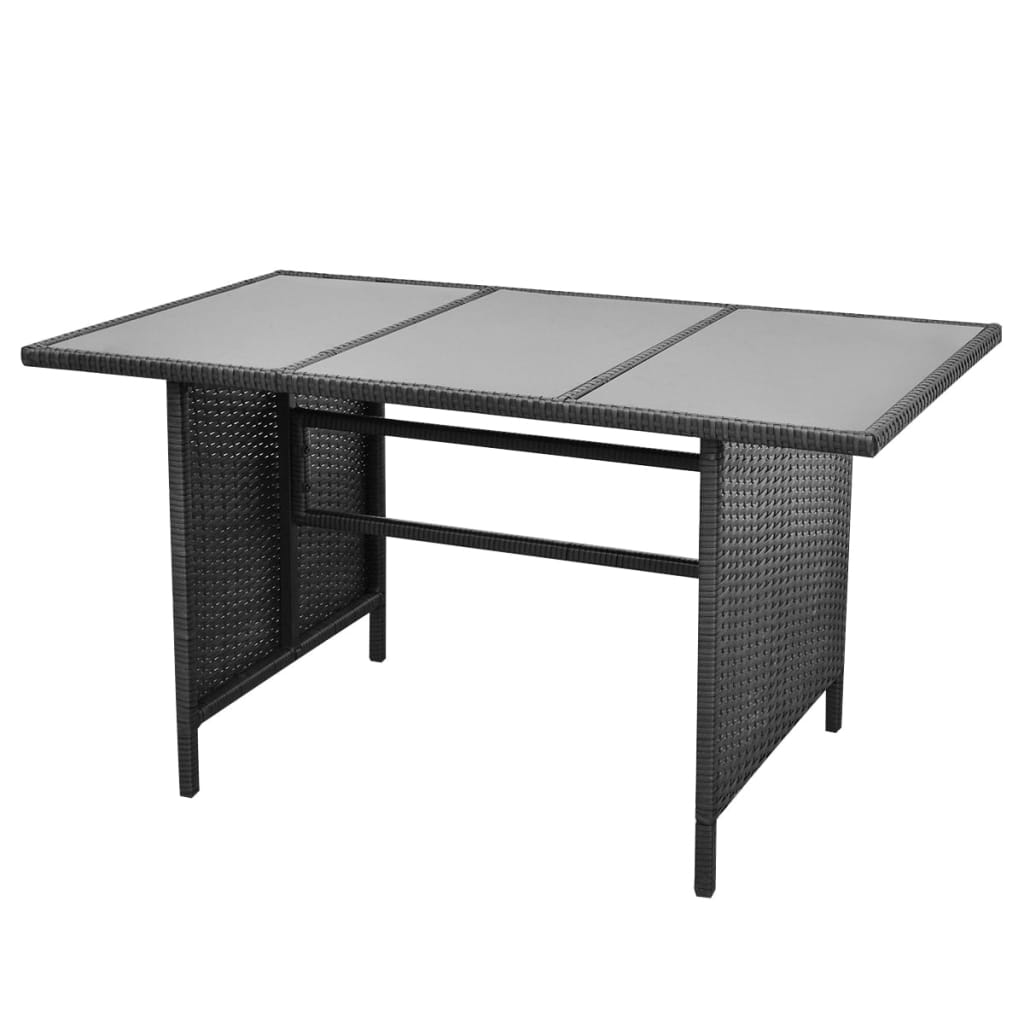 vidaXL 4-delige Loungeset met kussens poly rattan bruin