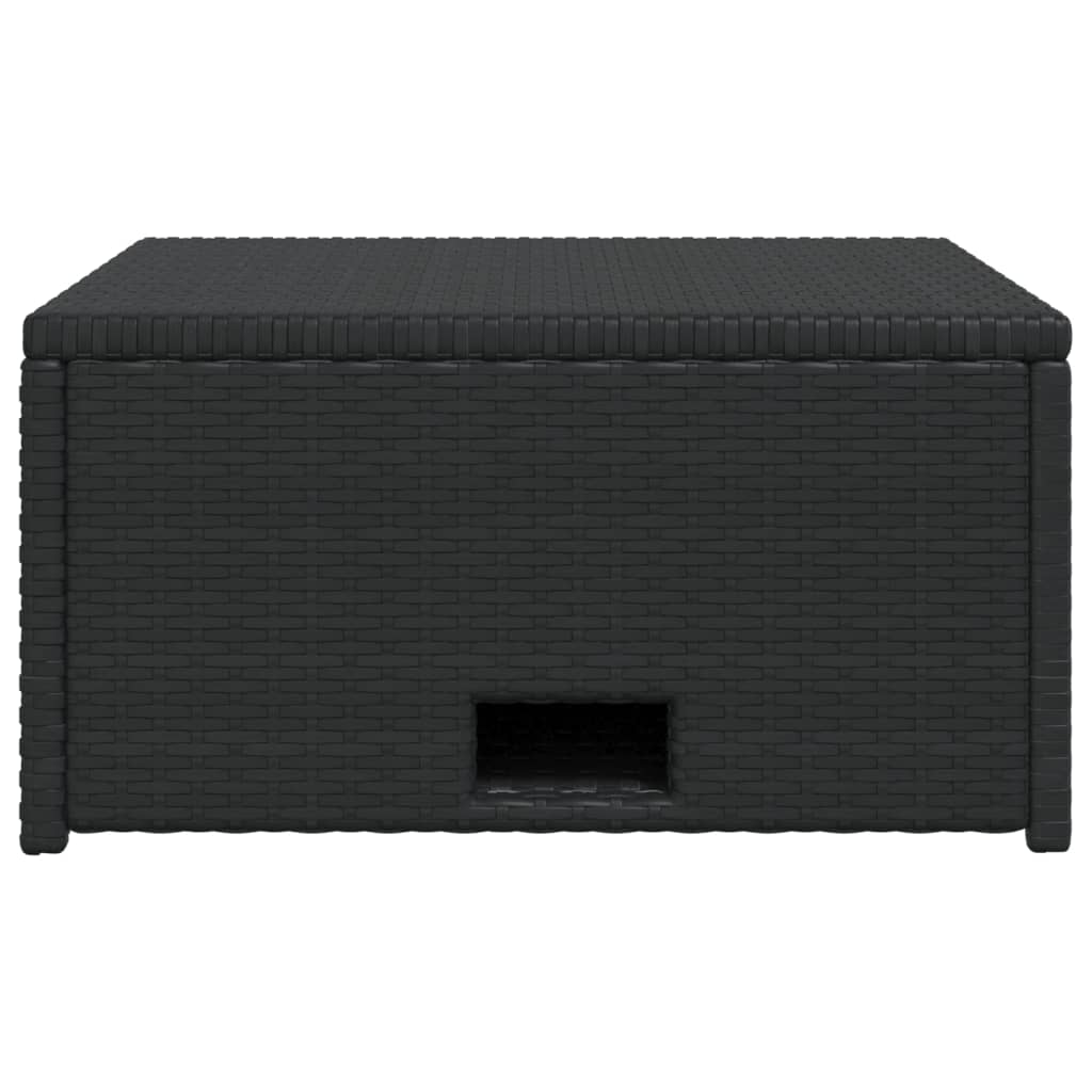 vidaXL 4-delige Loungeset met kussens poly rattan zwart