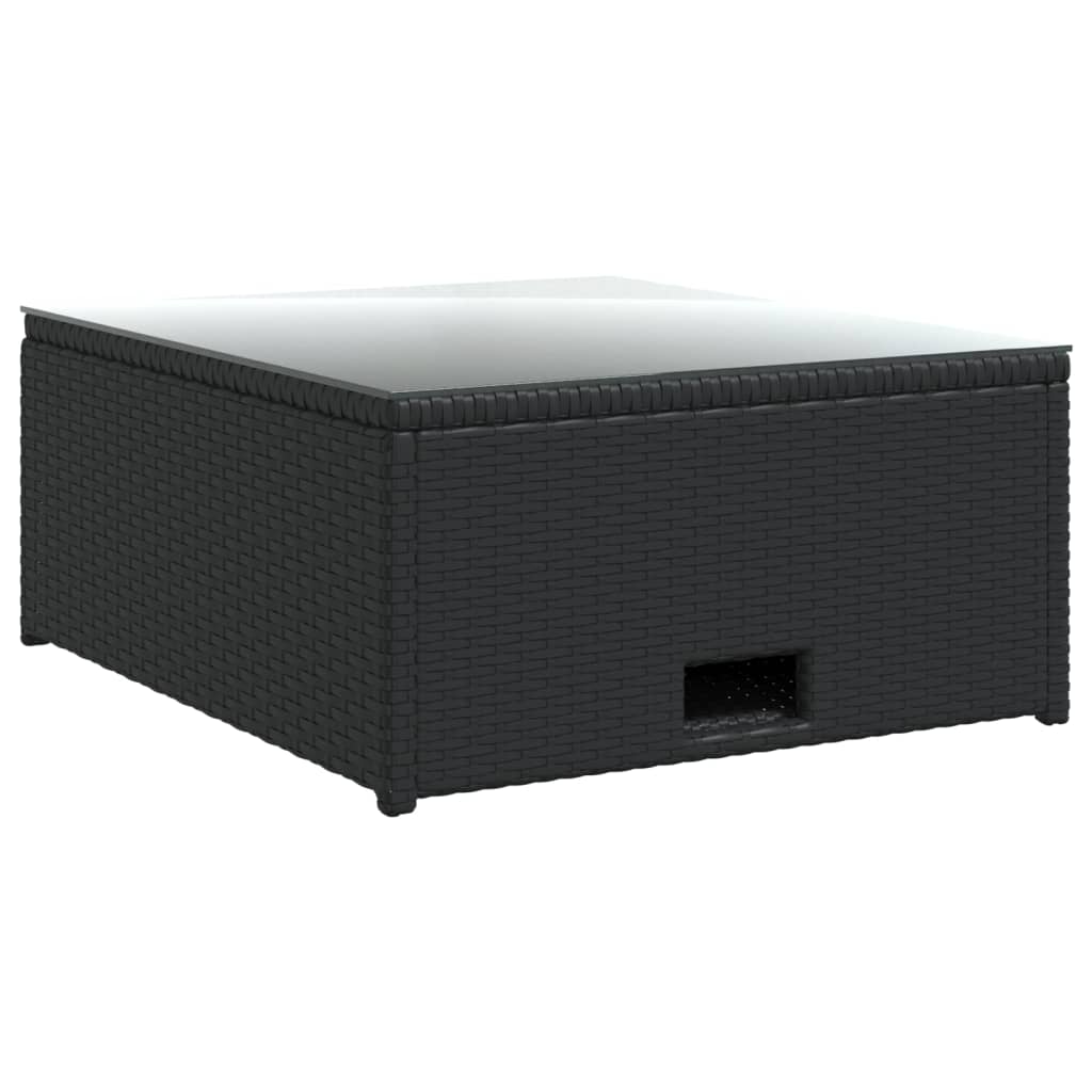 vidaXL 4-delige Loungeset met kussens poly rattan zwart