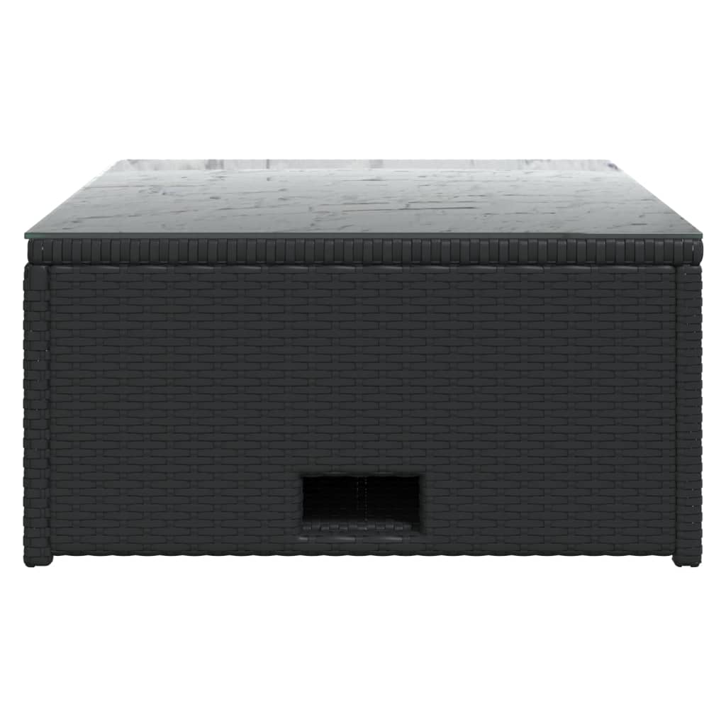 vidaXL 4-delige Loungeset met kussens poly rattan zwart