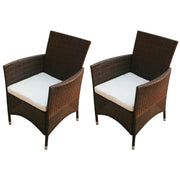 vidaXL Tuinstoelen 2 st poly rattan bruin