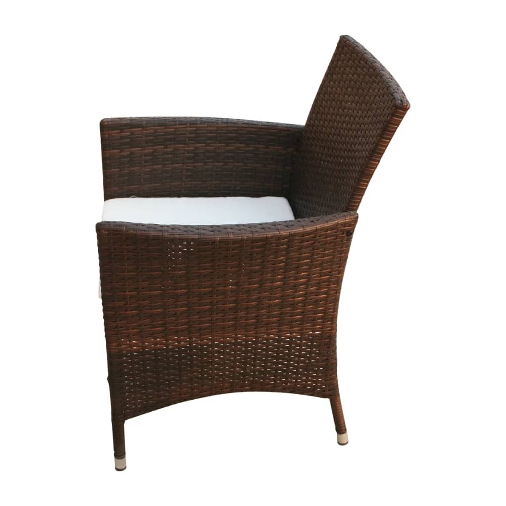 vidaXL Tuinstoelen 2 st poly rattan bruin