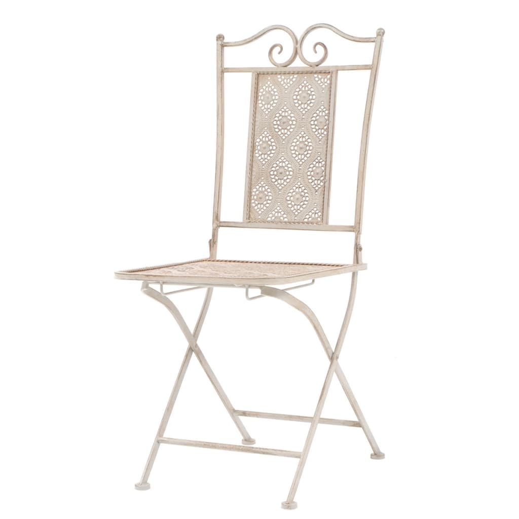 vidaXL 3-delige Bistroset staal wit