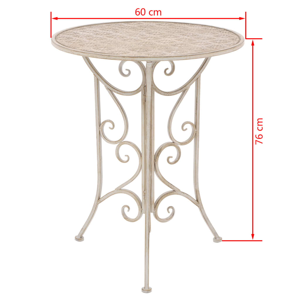 vidaXL 3-delige Bistroset staal wit