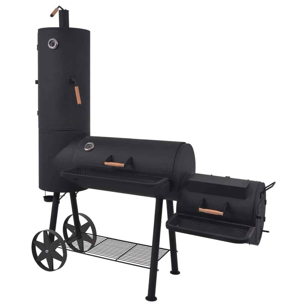 vidaXL Houtskoolbarbecue met onderplank XXL zwart