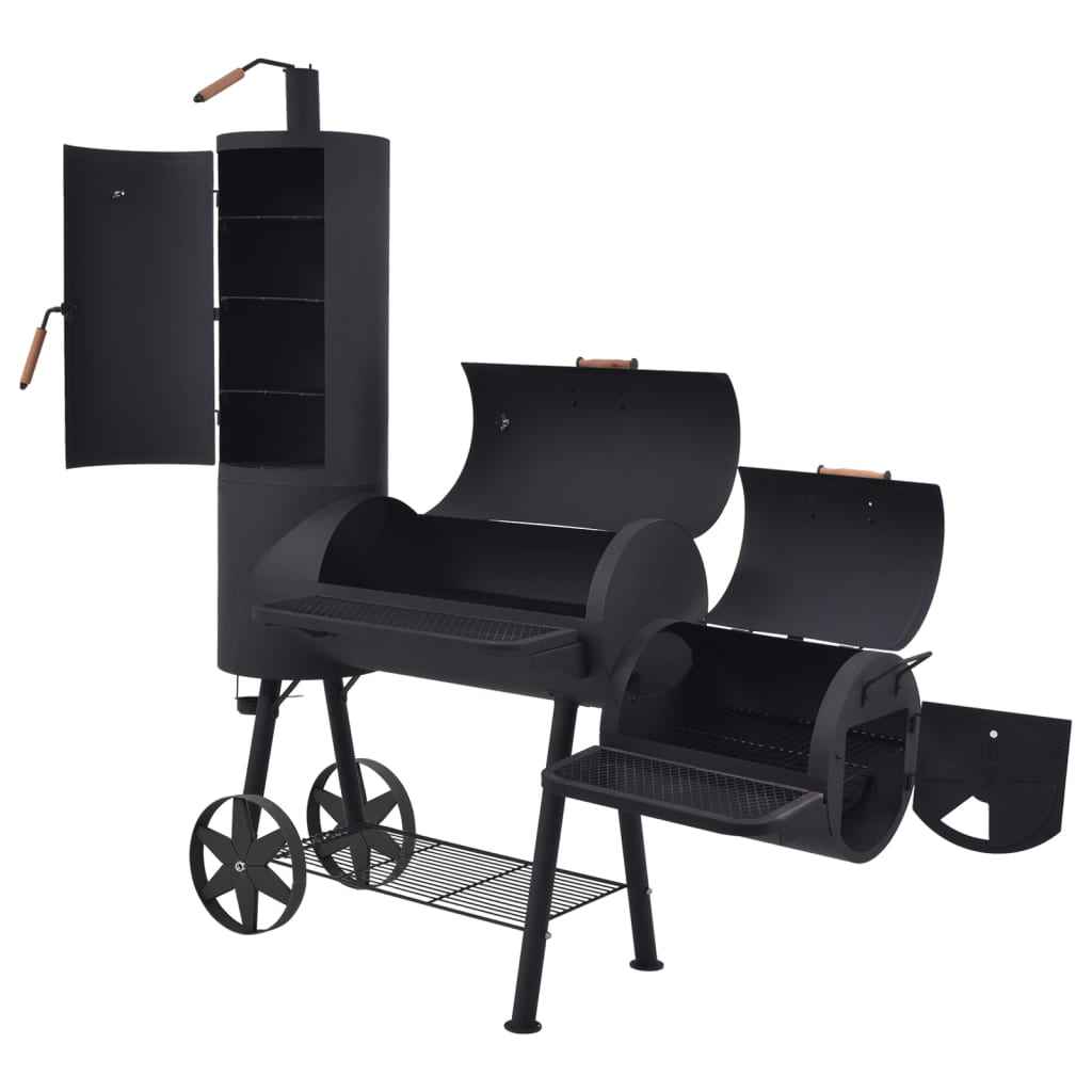 vidaXL Houtskoolbarbecue met onderplank XXL zwart