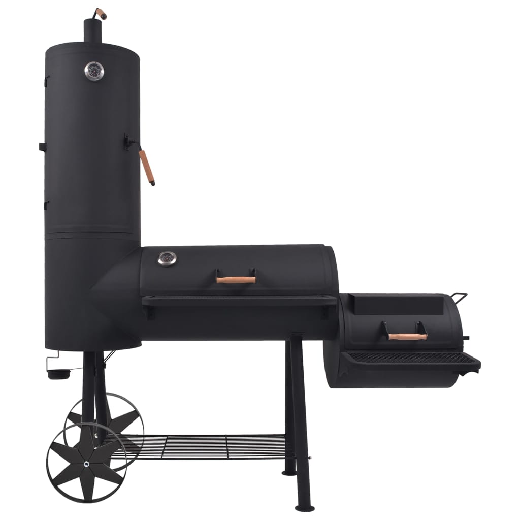 vidaXL Houtskoolbarbecue met onderplank XXL zwart