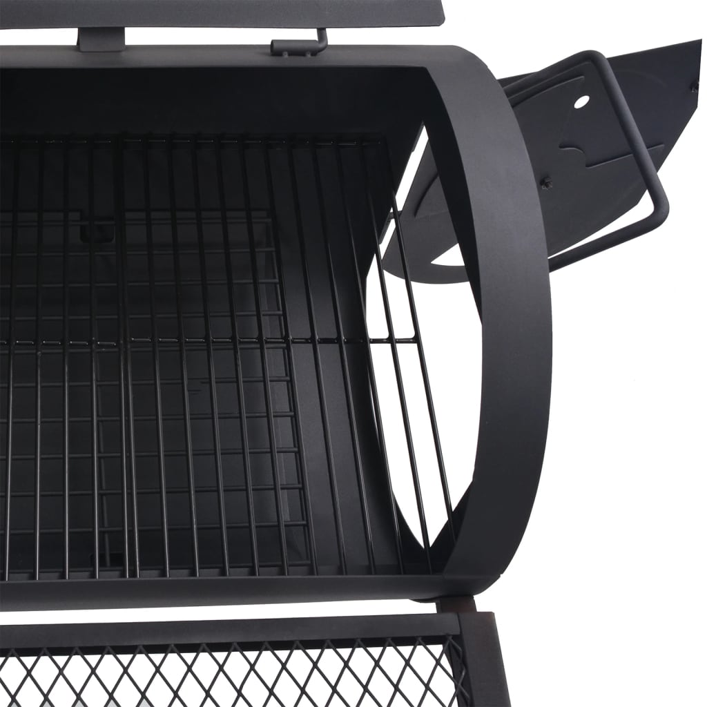 vidaXL Houtskoolbarbecue met onderplank XXL zwart