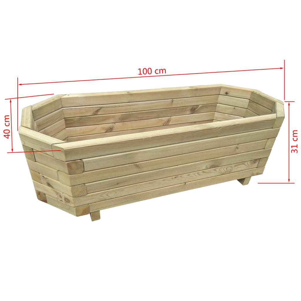 vidaXL Plantenbak verhoogd 100x40x31 cm geïmpregneerd grenenhout