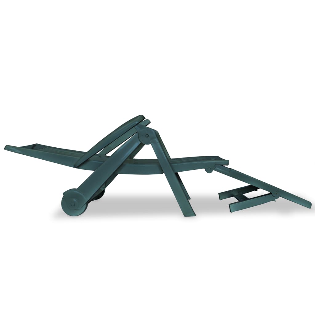 vidaXL Sun Lounger with Footrest Plastic Anthracite