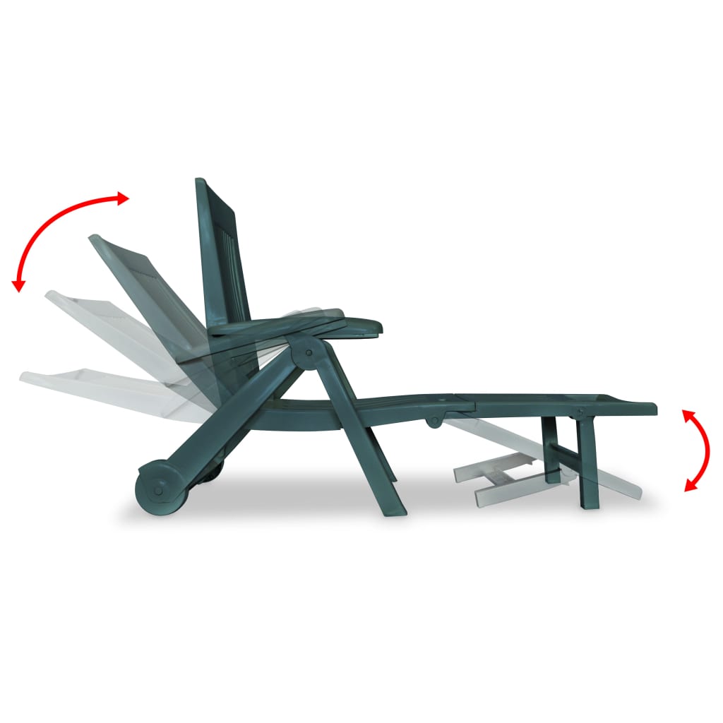 vidaXL Sun Lounger with Footrest Plastic Anthracite