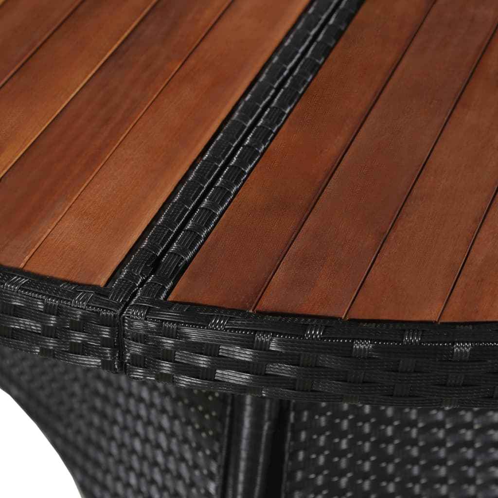 vidaXL Tuintafel 115x74 cm poly rattan en massief acaciahout