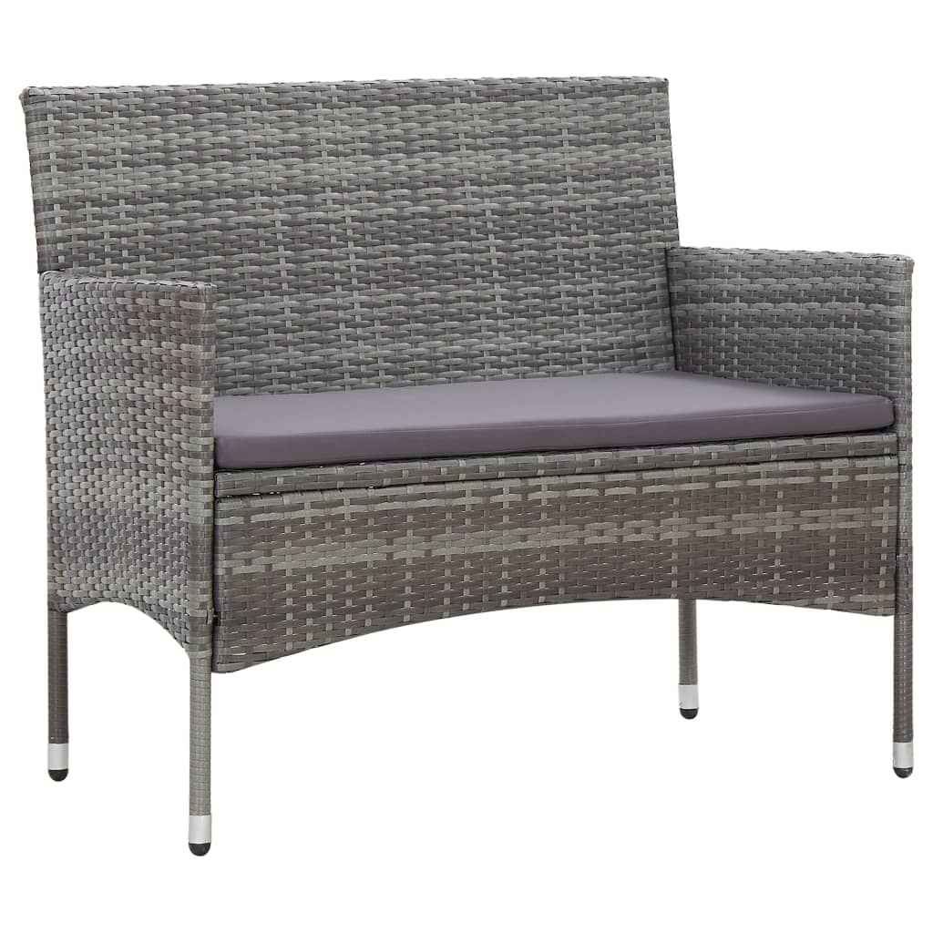 vidaXL Tuinbank 90 cm poly rattan zwart