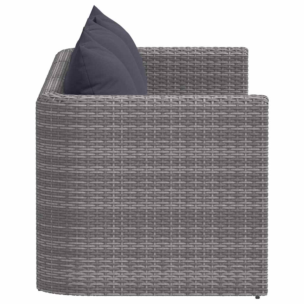 vidaXL 3-delige Loungeset met kussens poly rattan grijs - Aashly