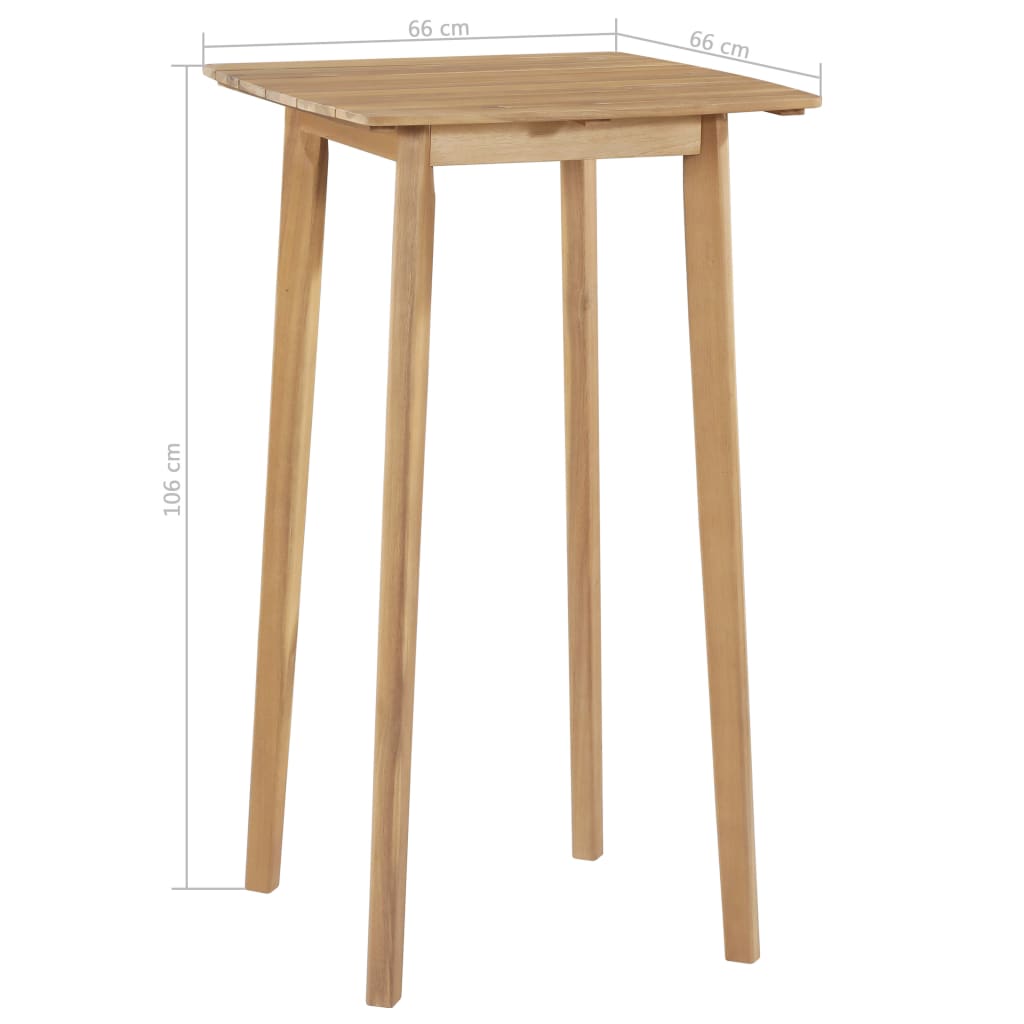 vidaXL Bartafel 60x60x105 cm massief acaciahout
