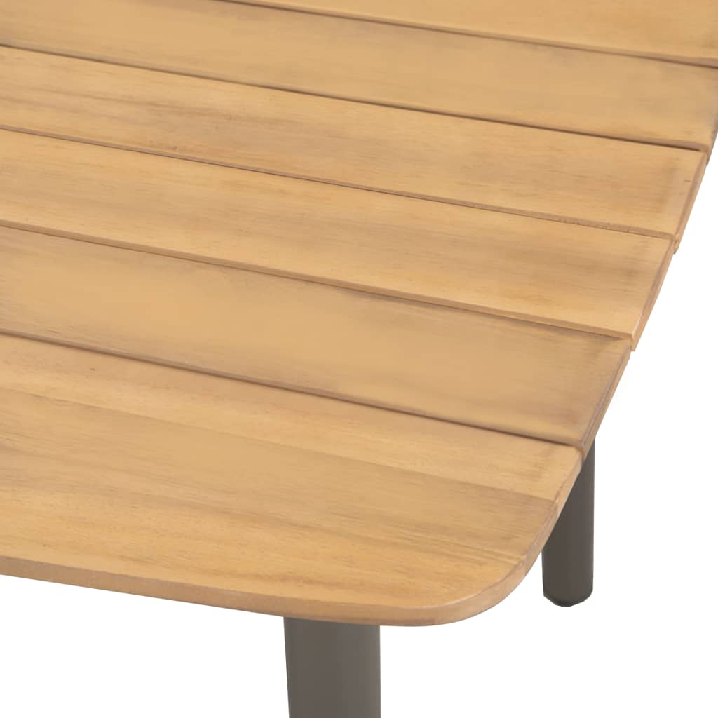 vidaXL Tuintafel 80x80x72 cm massief acaciahout en staal - Aashly
