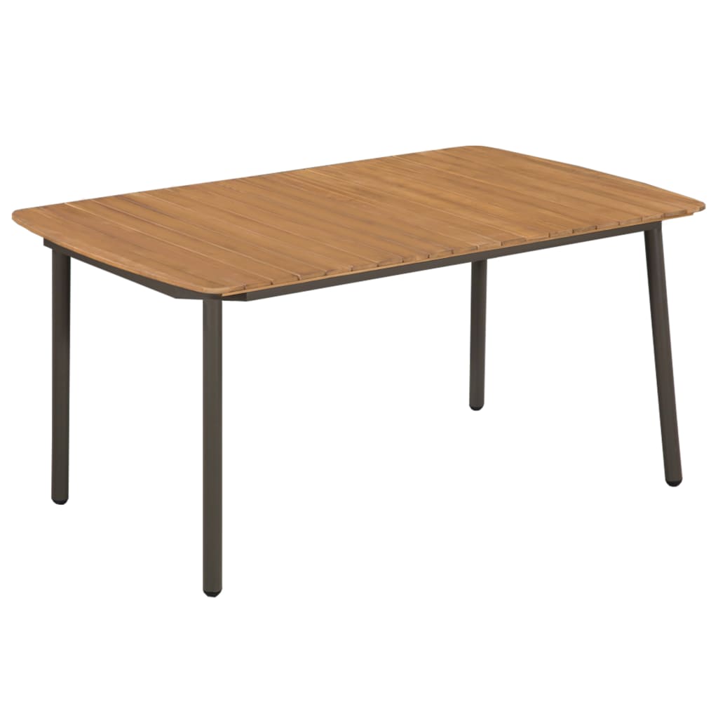 vidaXL Tuintafel 80x80x72 cm massief acaciahout en staal - Aashly