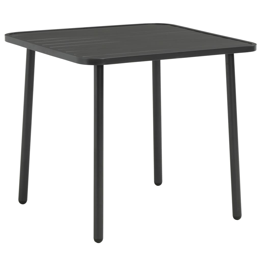 vidaXL Tuintafel 80x80x72 cm staal donkergrijs