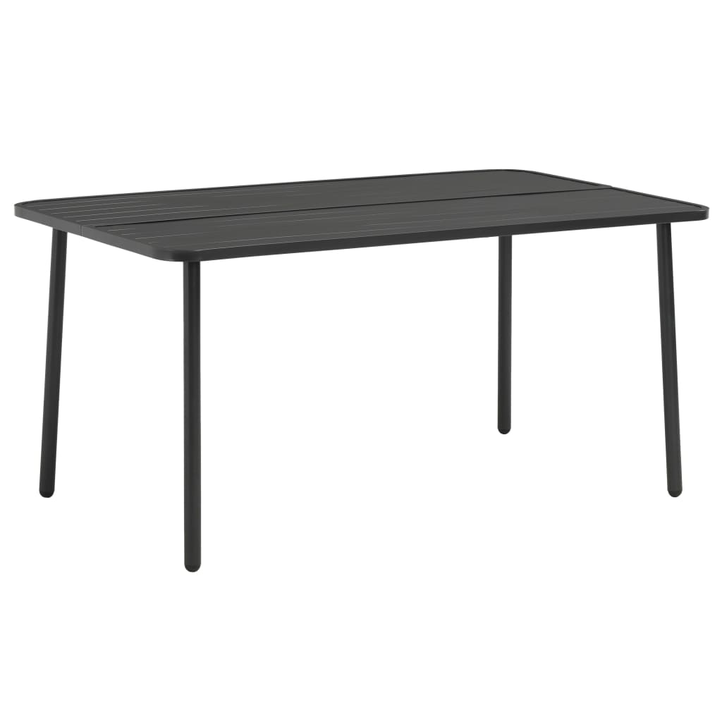 vidaXL Tuintafel 80x80x72 cm staal donkergrijs