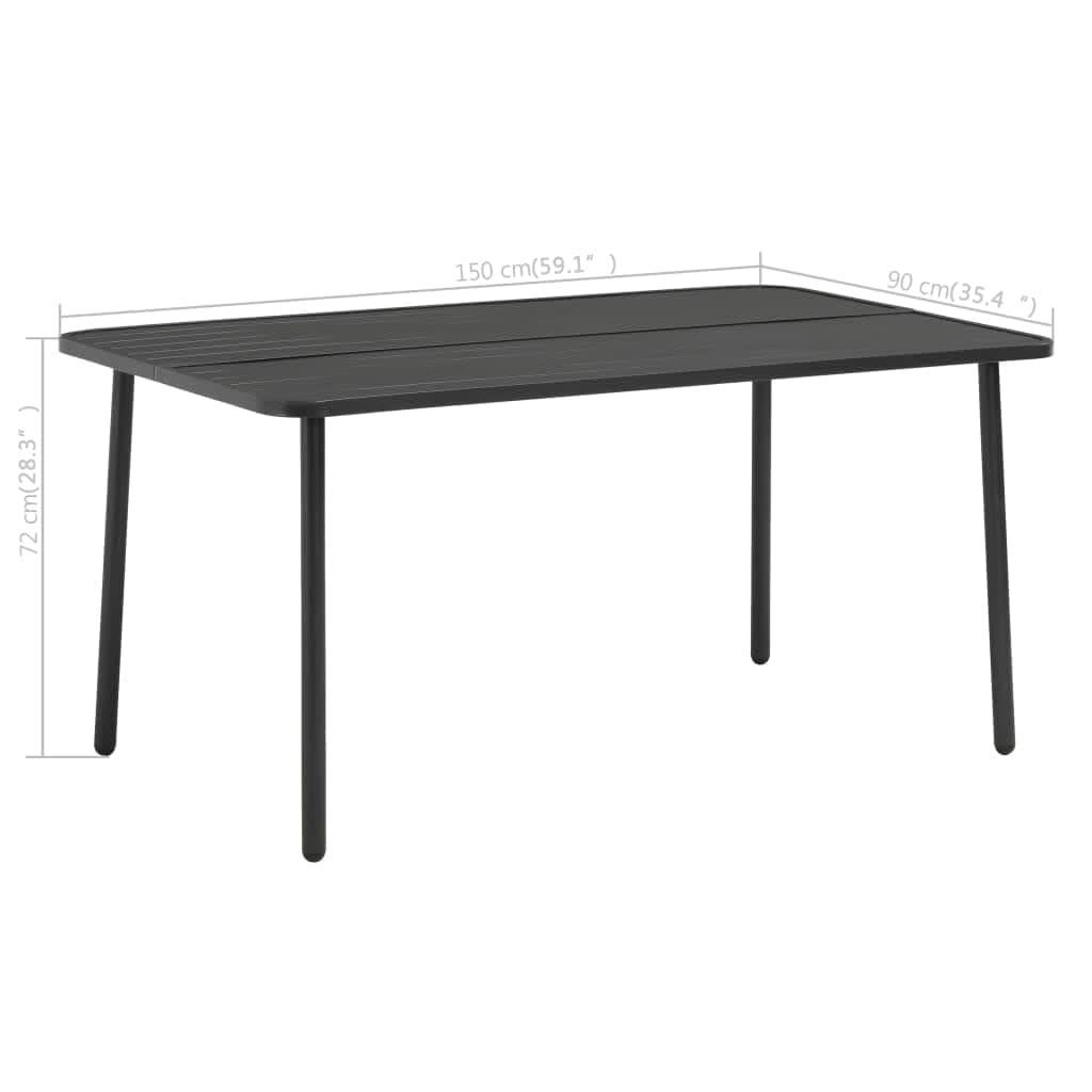 vidaXL Tuintafel 80x80x72 cm staal donkergrijs