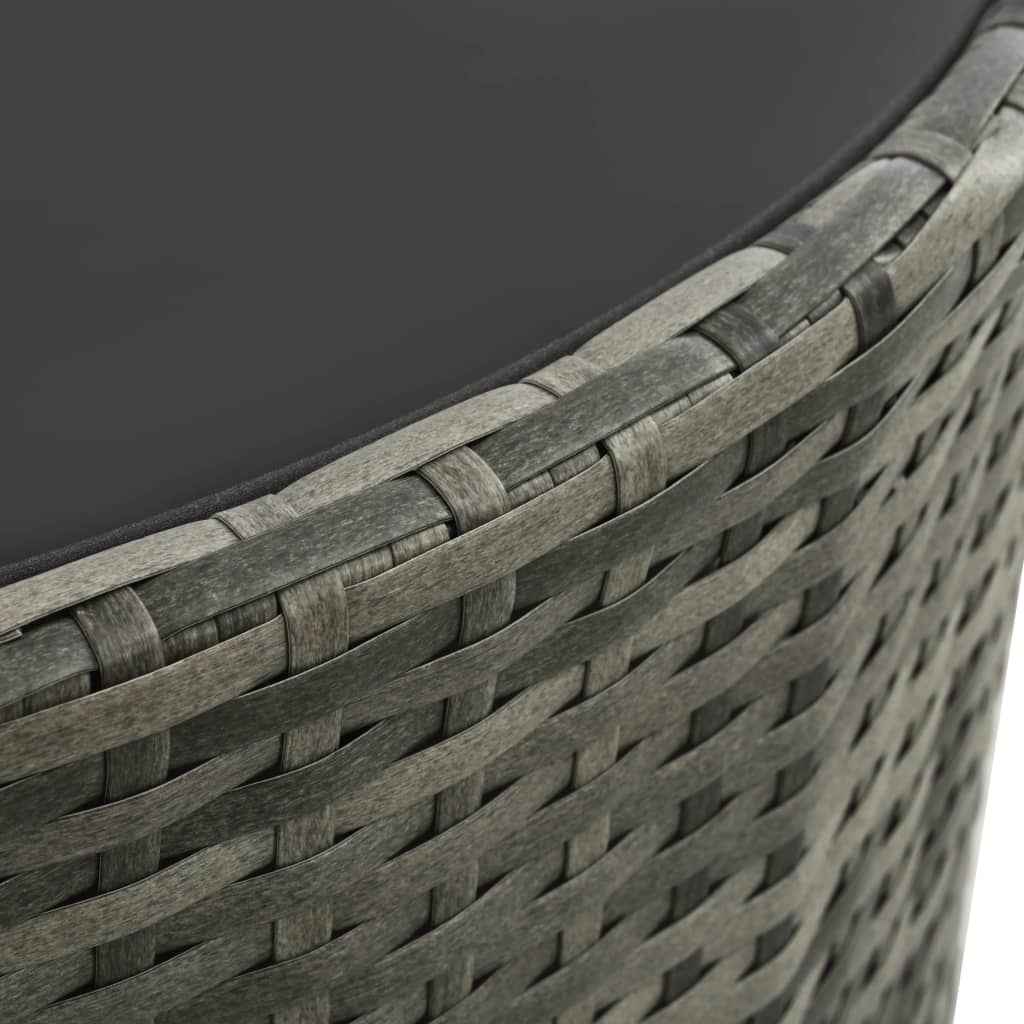 vidaXL 7-delige Loungeset met kussens poly rattan grijs