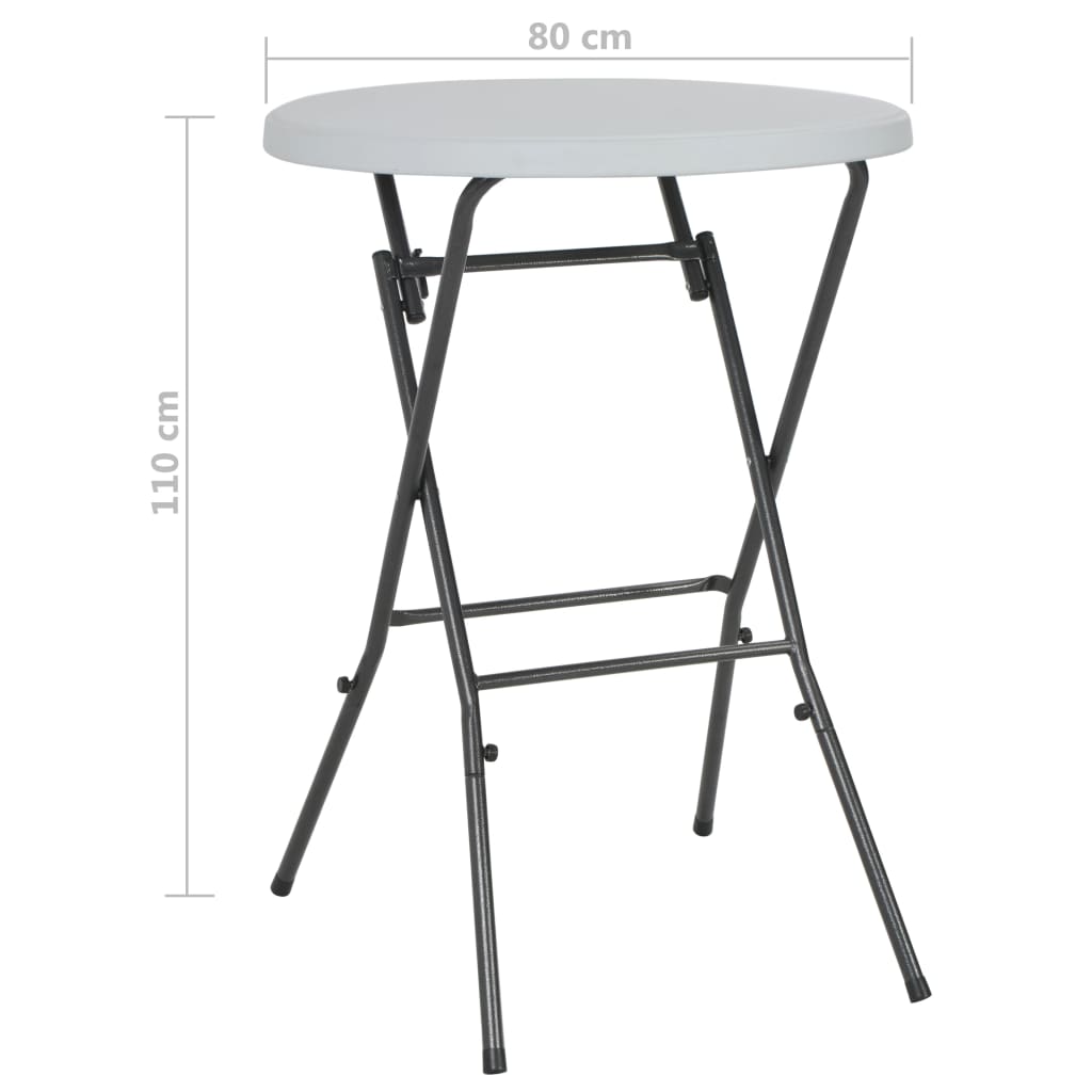 vidaXL Bartafel inklapbaar 80x110 cm HDPE wit