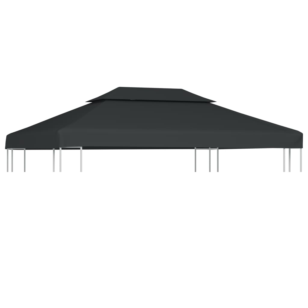 vidaXL Prieeldak 2-laags 4x3m 310 g/m² antracietkleurig