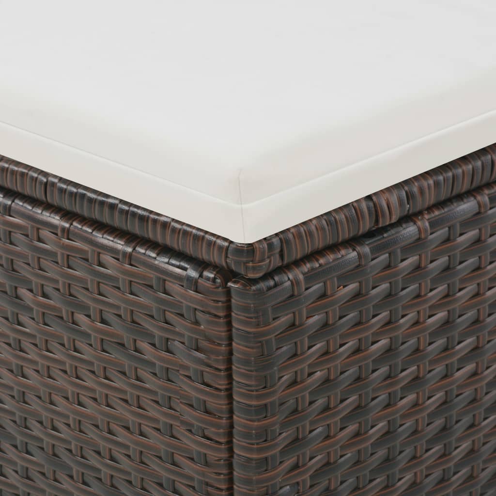 vidaXL Ligbed 2-persoons met luifel poly rattan grijs