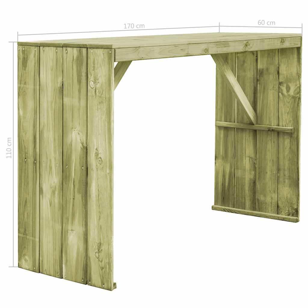 vidaXL Bartafel 170x60x110 cm geïmpregneerd grenenhout - Aashly