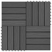 vidaXL Terrastegels diep reliëf 30x30 cm 1 m² HKC zwart 11 st